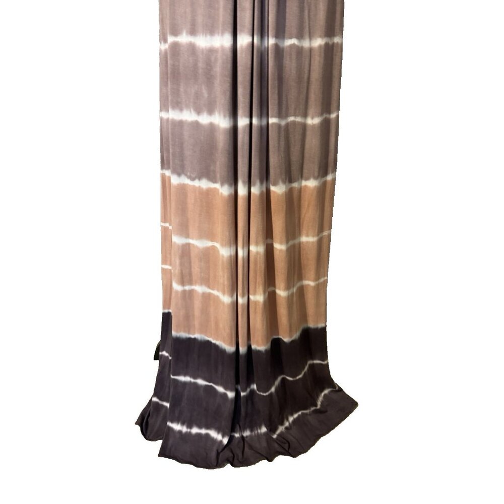 SKY Brand Maxi Dress M Soft Brown Tie Dye Braid Trim Stretch Long NEW - Picture 5 of 13